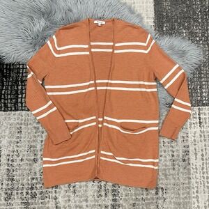 Madewell Summer Ryder Cardigan‎ Sweater Orange Striped XS